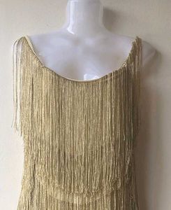 Gold Fringe Party Dress