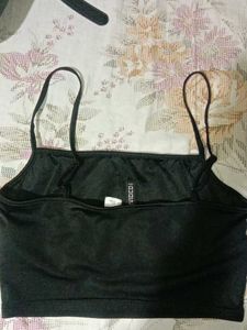 Black Spaghetti Strap Crop Top