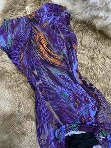 Stunning Peacock Print Mini Dress