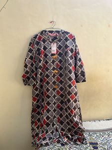Aaboli Grey Patterned Long Kurta