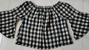 Bell  Sleeves Off Shoulder Crop Top