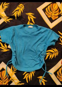 Blue Ruched T-shirt