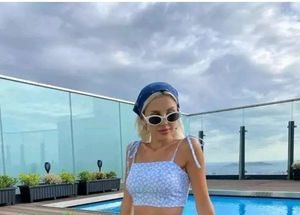 Daisy Print Blue Top