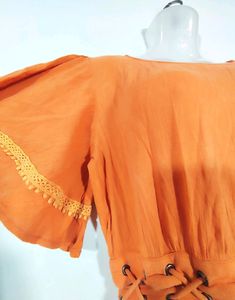Koovs Orange Backless Dress ( Women)