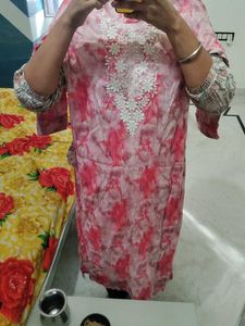 Pink Embroidered Kurta