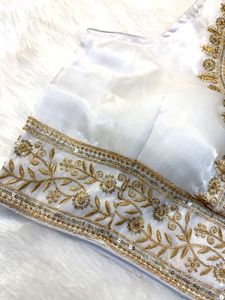 Elegant White &amp; Gold Blouse