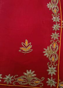 Red Embroidered Saree
