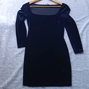 Classy Royal Blue Velvet Dress