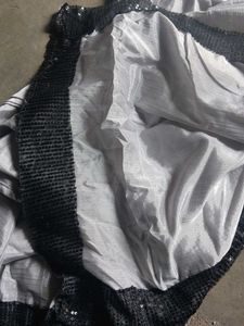 Elegant Silver Saree with Black Border