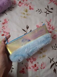Blue and Purple Fur Pouches - Pack Of 2