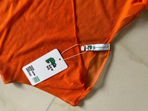 Newme See Through Orange Top
