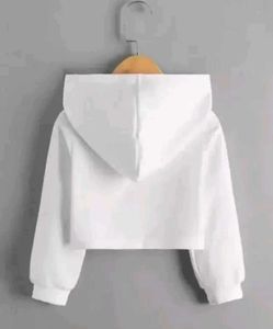 White Cropped Hoodie
