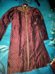 Maroon Embroidered Kurta Set