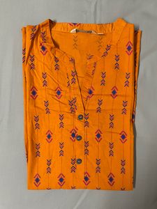 Max Cotton Kurti Orange Color