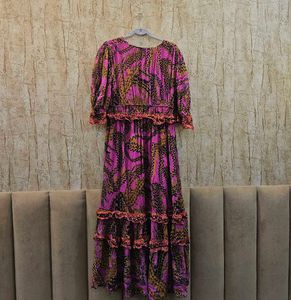 Boho Ruffle Maxi Dress | Size L | ₹1000