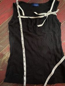Brown Tank Top with Ribbon Detail