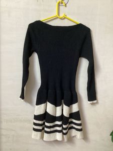 Black & White Striped Knit Dress