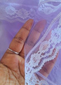 Lavender Chapel Scarf Netted Lace Pattern Veil