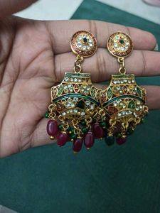 Kundan Earings For Saree And Lehnga
