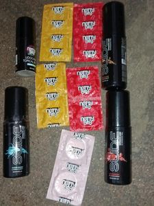 Combo Pack Of 10 Condoms Flavor & Spray &lubricant