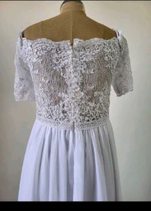 Cute And Pretty White Long Gown