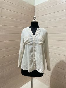 Pintresty Cream Button-Down Shirt