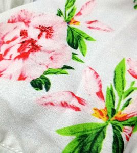 Floral Top with Tie Neck