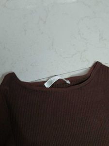 Brown Knit Top