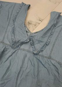 new Denim Tiered Mini Dress top