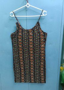 Patterned Sleeveless Mini Dress