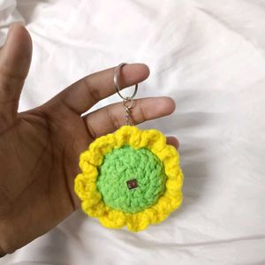 Crochet Sunflower Keychain 🌸