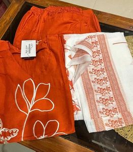 Orange Women Kurta Set