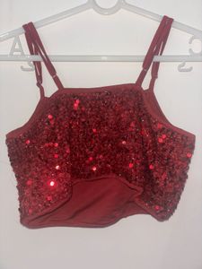 Sparkly Red Crop Top