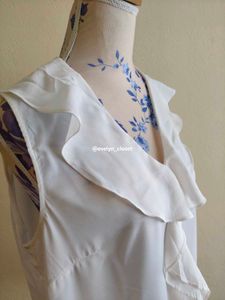White Ruffle Sheer Tank