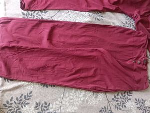 Maroon styled shrug Set along with pant