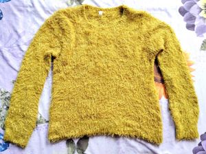 Yellow Fuzzy Trendy Sweater