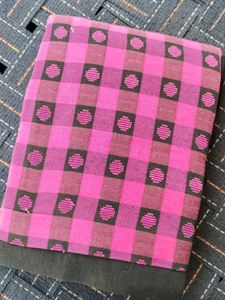 Pink Checked Dress Material