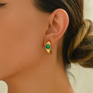 Emerald  Hoop Earrings