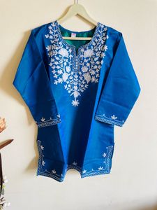 Blue Embroidered Kurta