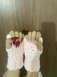 Crochet Heart Fingerless Gloves