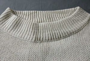 Beige Knit Mock Neck Sweater