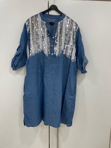 💎Shimmering Denim Magic!✨Day-to-Night Tunic Sale