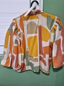 Patterned Button-Down Top