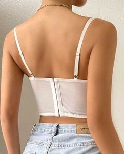 White Georgette Bralette Crop Top