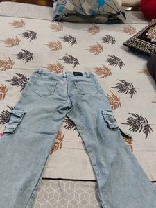 Light Wash Cargo Jeans