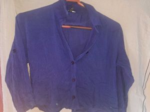 Women's Crop Shirt - Navy Blue| Size L