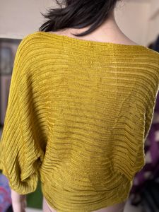 Drop Shoulder Mustard Top
