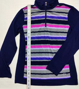 Crocodile Striped Knit Sweater | Bust 32