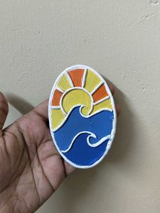 Sunset And Waves Fridge Magnet