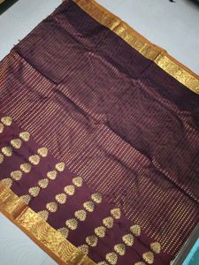 Elegant Purple &amp; Gold Pure Kanjivaram Silk Saree